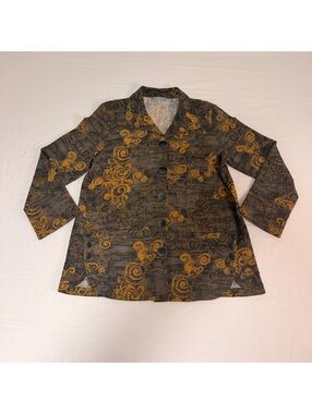 Habitat Women's Button-Up Jacket with Swirl Pattern, Size Small
